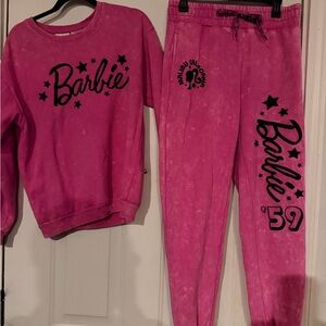 Barbie Pink Starry Kids Sweatpants & Sweatshirt Set